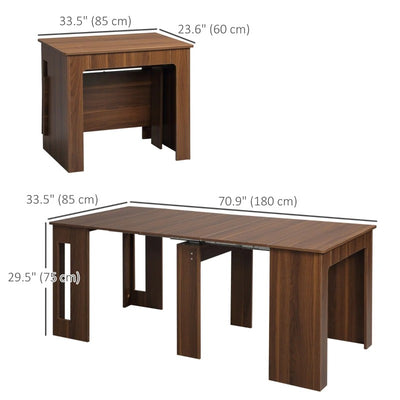 HOMCOM Foldable Dining Table, Extendable Kitchen Table for Small Spaces, Seats up to 6 People
