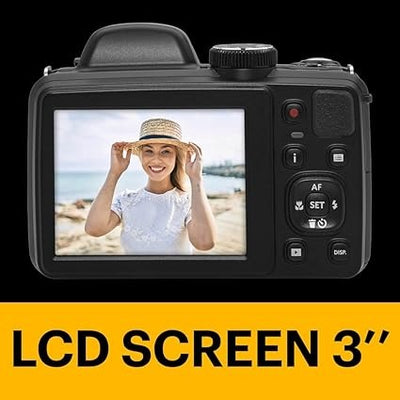 KODAK PIXPRO AZ425-BK 20MP Digital Camera 42X Optical Zoom 24mm Wide Angle Lens 1080P Full HD Video Optical Image Stabilization Li-Ion Battery 3" LCD Vlogging Camera (Black)