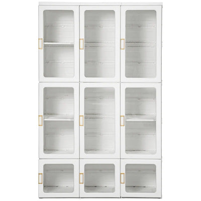 HOMCOM Portable Wardrobe Closet, Bedroom Armoire, Foldable Clothes Organizer with Cube Storage, Hanging Rods, Magnet Doors, White