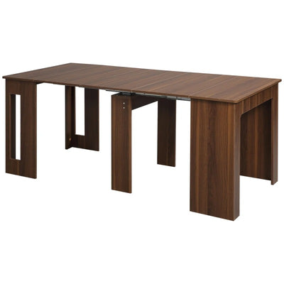 HOMCOM Foldable Dining Table, Extendable Kitchen Table for Small Spaces, Seats up to 6 People