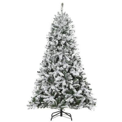 HOMCOM 6ft Snow Flocked Artificial Tree 250 LED Light 928 Branches Christmas Season