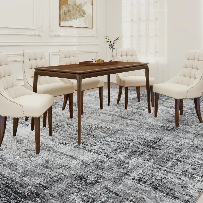 HOMCOM Area Rug for Living Room 9x12, Modern Abstract Machine Washable Rug, Non-Slip Carpet for Bedroom, Dining Room, Grey