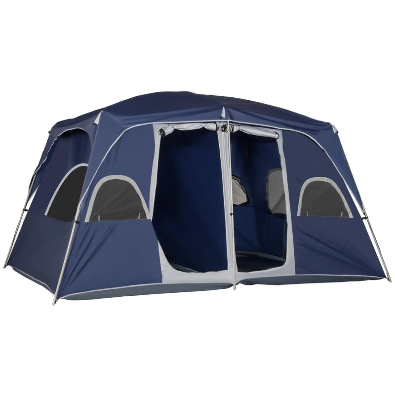 Outsunny Camping Tent, Family Tent 4-8 Person 2 Room, with Large Mesh Windows, Easy Set Up for Outdoor, Traveling, 13&
