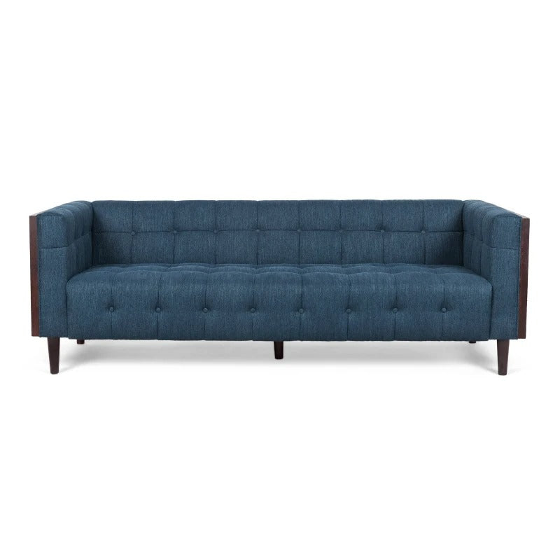 3-Seater Contemporary Sofa with Button Tufted Waffle Stitching, Daybed Perfect for Living Room, 89.5&