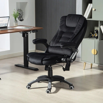 Vinsetto 6 Point Vibrating Massage Office Chair High Back Executive Chair with Reclining Back, Swivel Wheels, Black