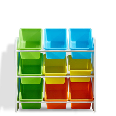Levede 9 Bin Kids Bookcase Wooden Shelf Bookshelf Toy Organiser Storage Bin Rack
