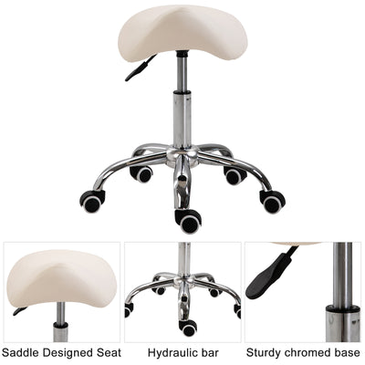 Hydraulic Salon Stool Saddle Chair Adjustable Seat Swivel