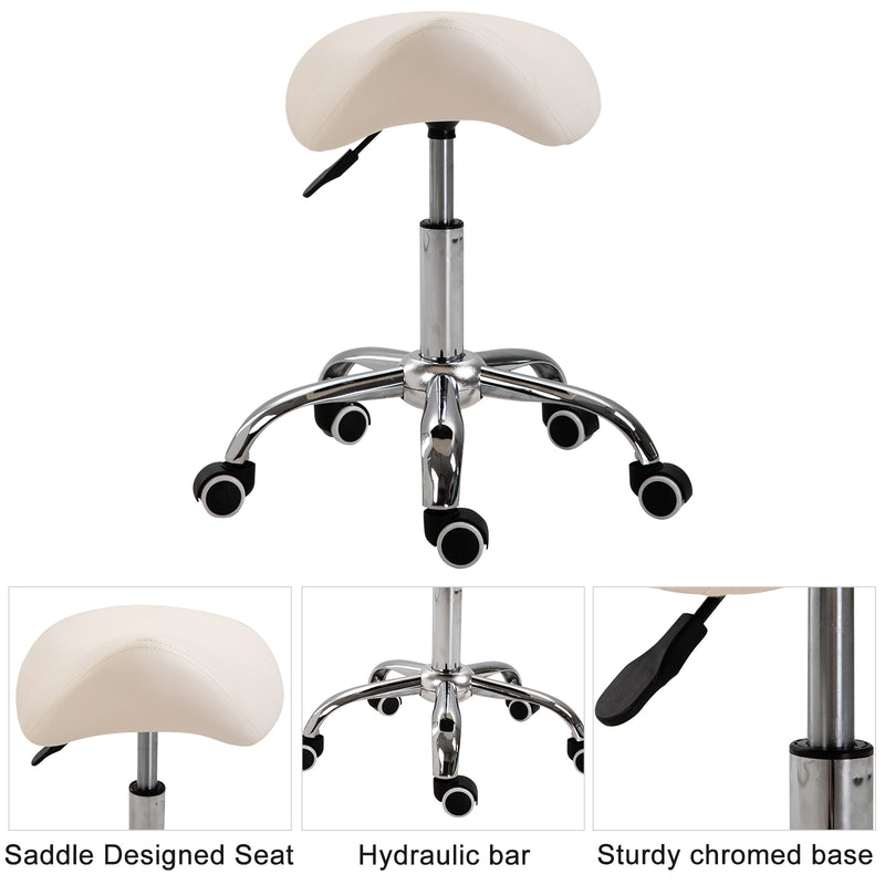 Hydraulic Salon Stool Saddle Chair Adjustable Seat Swivel