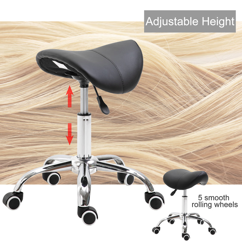 Hydraulic Salon Stool Saddle Chair Adjustable Seat Swivel