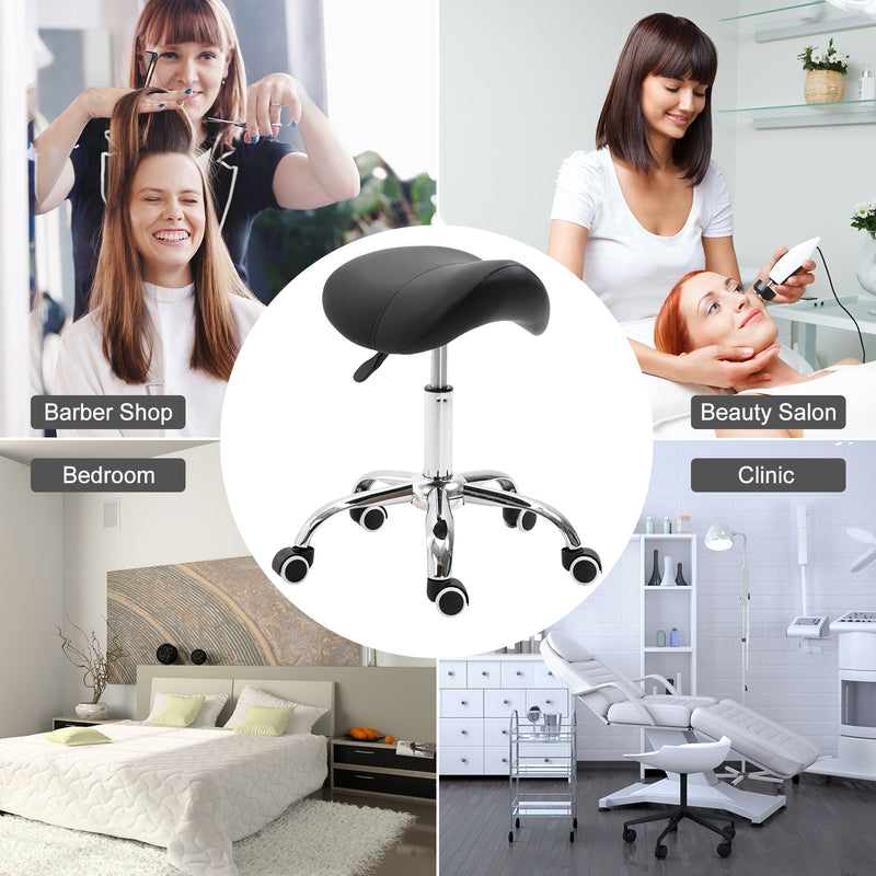 Hydraulic Salon Stool Saddle Chair Adjustable Seat Swivel