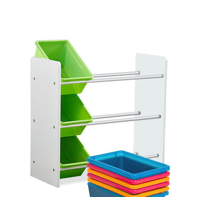 Levede 9 Bin Kids Bookcase Wooden Shelf Bookshelf Toy Organiser Storage Bin Rack