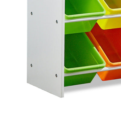 Levede 9 Bin Kids Bookcase Wooden Shelf Bookshelf Toy Organiser Storage Bin Rack
