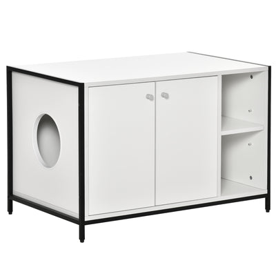 Cat Litter Box Enclosure Hidden Adjustable Cat Furniture with Damping Hinge