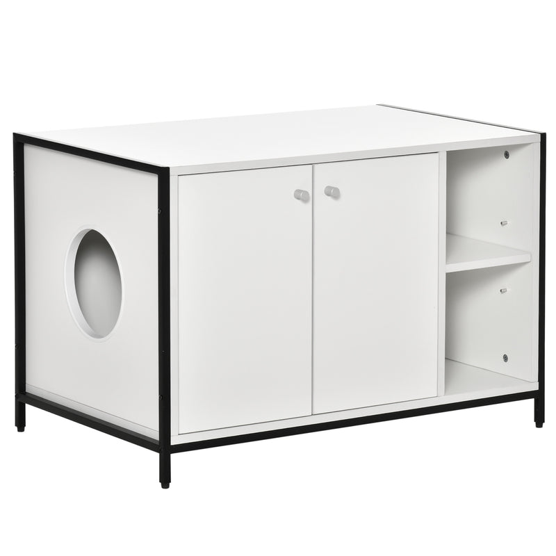 Cat Litter Box Enclosure Hidden Adjustable Cat Furniture with Damping Hinge