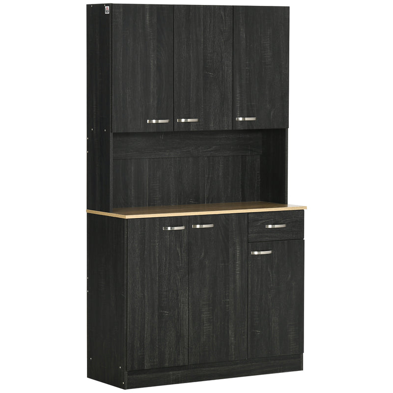 HOMCOM Modern Freestanding Kitchen Buffet with Hutch Pantry Hutch w/ Storage