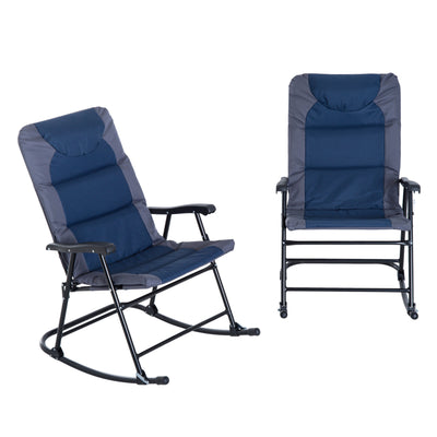 2PC Folding Outdoor Rocking Chair Table Set Oxford Garden Bistro Set