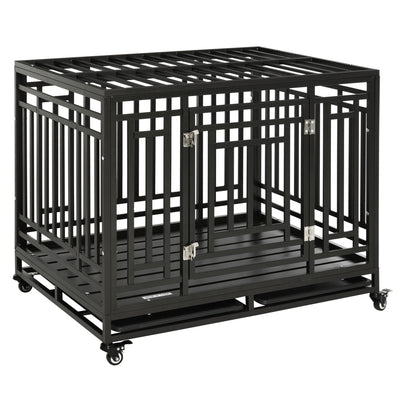 Strong Pet Dog Crate Mobility Cage w/ Playpen Metal &amp; Removeable Tray