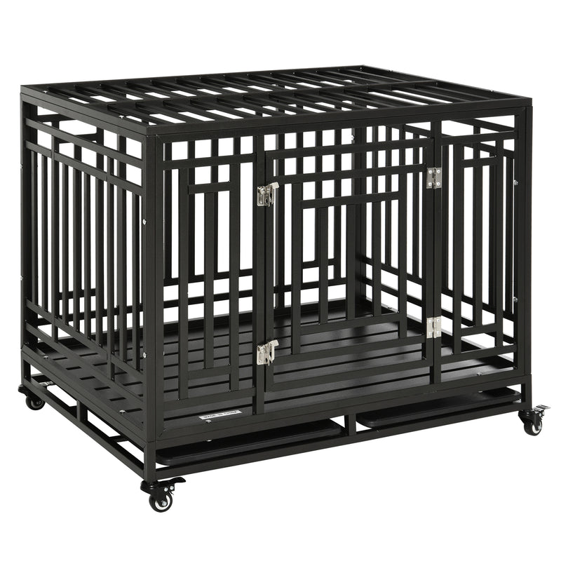 Strong Pet Dog Crate Mobility Cage w/ Playpen Metal &amp; Removeable Tray