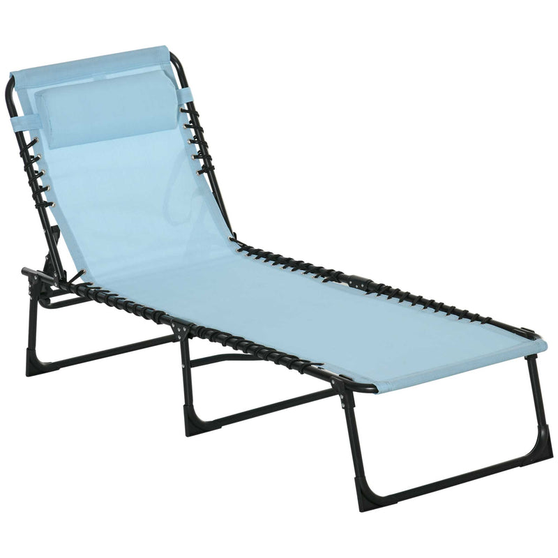 4-Level Adjustable Folding Up Lounger Reclining Bed Cot Lightweight