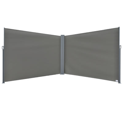 Retractable Double Side Awning Folding Privacy Screen Fence Sun Shade