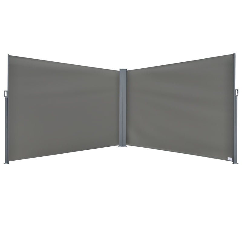 Retractable Double Side Awning Folding Privacy Screen Fence Sun Shade