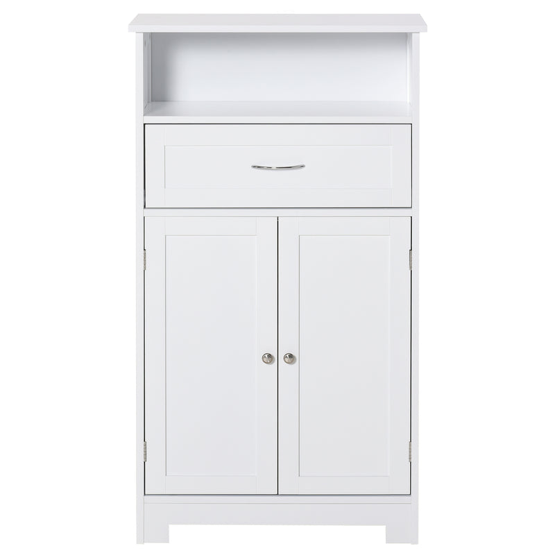 Modern Free Standing Bathroom Cabinet with Open Shelf and Wide Tabletop
