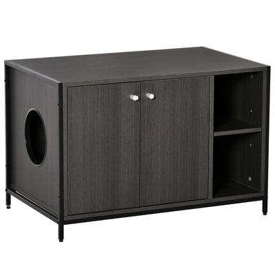 Cat Litter Box Enclosure Hidden Adjustable Cat Furniture with Damping Hinge