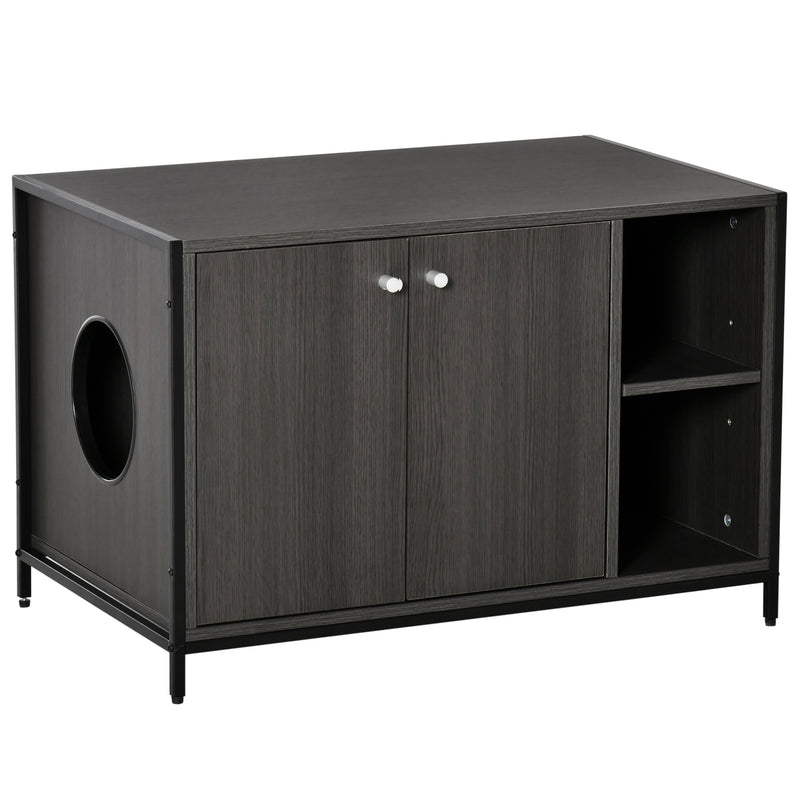 Cat Litter Box Enclosure Hidden Adjustable Cat Furniture with Damping Hinge