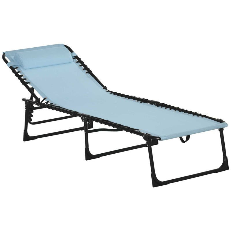 4-Level Adjustable Folding Up Lounger Reclining Bed Cot Lightweight