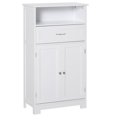 Modern Free Standing Bathroom Cabinet with Open Shelf and Wide Tabletop