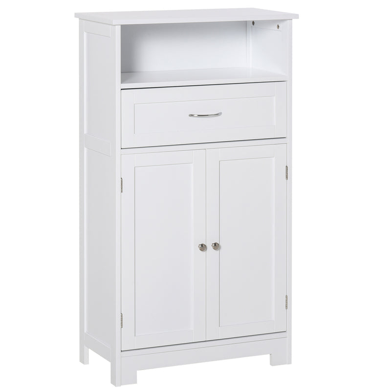 Modern Free Standing Bathroom Cabinet with Open Shelf and Wide Tabletop