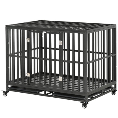 Strong Pet Dog Crate Mobility Cage w/ Playpen Metal &amp; Removeable Tray