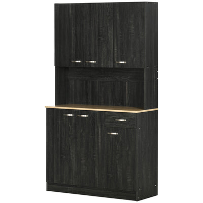 HOMCOM Modern Freestanding Kitchen Buffet with Hutch Pantry Hutch w/ Storage