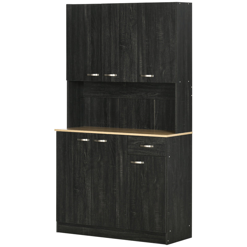 HOMCOM Modern Freestanding Kitchen Buffet with Hutch Pantry Hutch w/ Storage