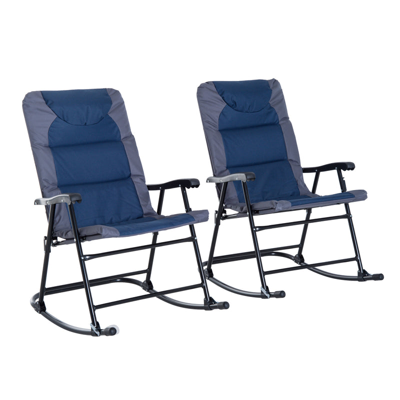 2PC Folding Outdoor Rocking Chair Table Set Oxford Garden Bistro Set