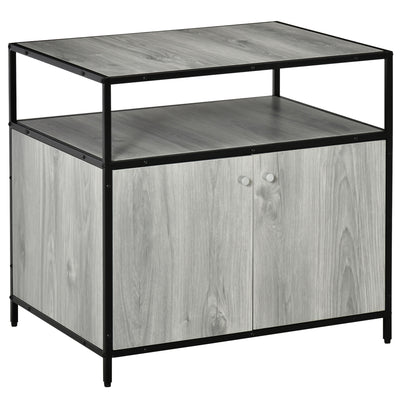 Cat Litter Box Enclosure Double-door Nightstand with Storage Shelf