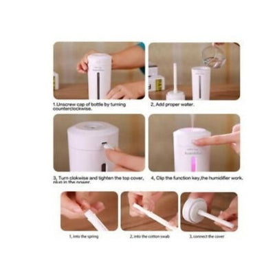 Portable Humidifier Cup Moisture Mobile USB Powered LED Night Light Humidifying