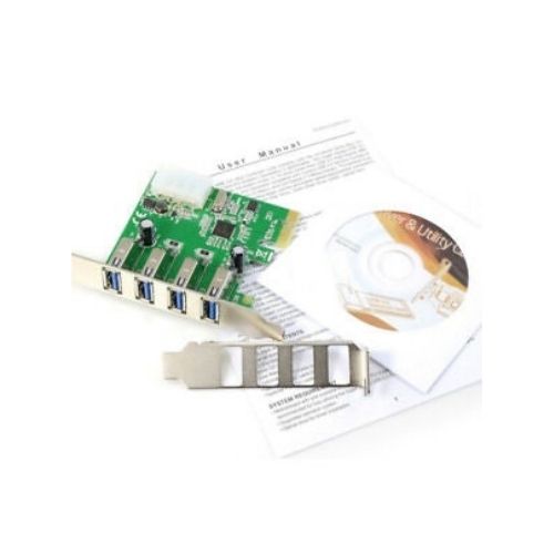 USB 3.0 PCI-E Card USB PCI Express HUB 4 Port Horizontal Connection