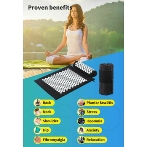 Acupressure Massage Cushion Back Body Pain Relieve Spike Yoga Mat with Pillow
