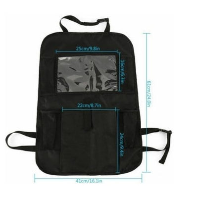 Foldable Car Back Seat Organizer Leather Storage Bag Table Tray Cup Holder iPad