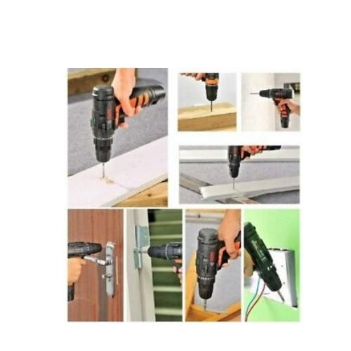 112Pcs 12V Cordless Drill Driver Set Household Hand Tool Kit w/ 2 Batteries