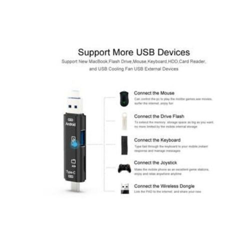 USB / USB Type C 3.1 / MicroUSB External Micro SD Card Reader OTG Adapter