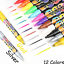 12 LIQUID CHALK PENS MARKER REVERSIBLE NEON COLOURS WHITEBOARD WIPE CLEAN 6MM