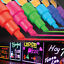12 LIQUID CHALK PENS MARKER REVERSIBLE NEON COLOURS WHITEBOARD WIPE CLEAN 6MM