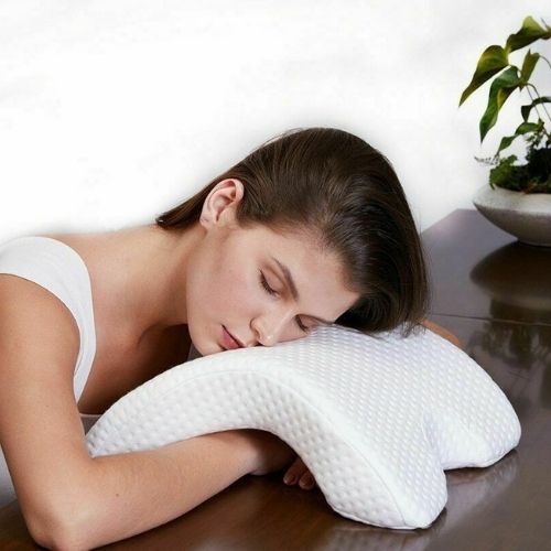 Slow Rebound Pressure Cuddle Pillow Memory Foam Travel Arched Pillow Couples CA
