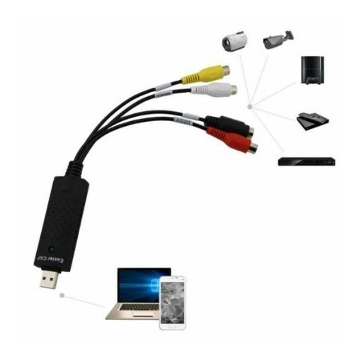 USB 2.0 Video Audio Capture Card Adapter VHS VCR TV to DVD Converter