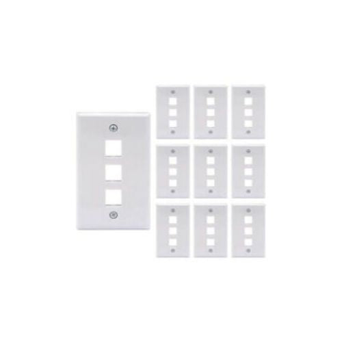 10 Packs Wall Plate 3 Port White Unbreakable Toggle Outlet Cover