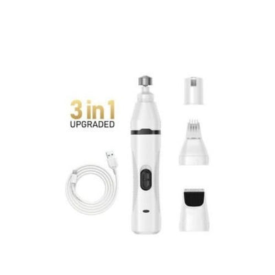 3in1 Pet Nail Grinder Dog Cat Paw Trimmer Grooming Clippers Electric Nail File