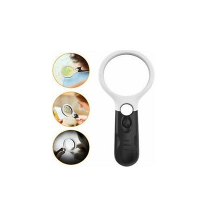45Times Magnifier Extra Large Handheld Reading Magnifying Glass with 3LED Lights