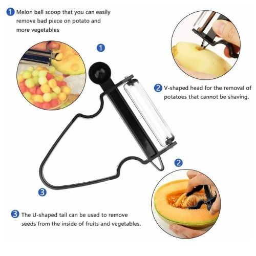 Magic Trio Peelers 3/6PCs Slicer Shredder Peeler Trio Multi Cut Vegetable Fruit